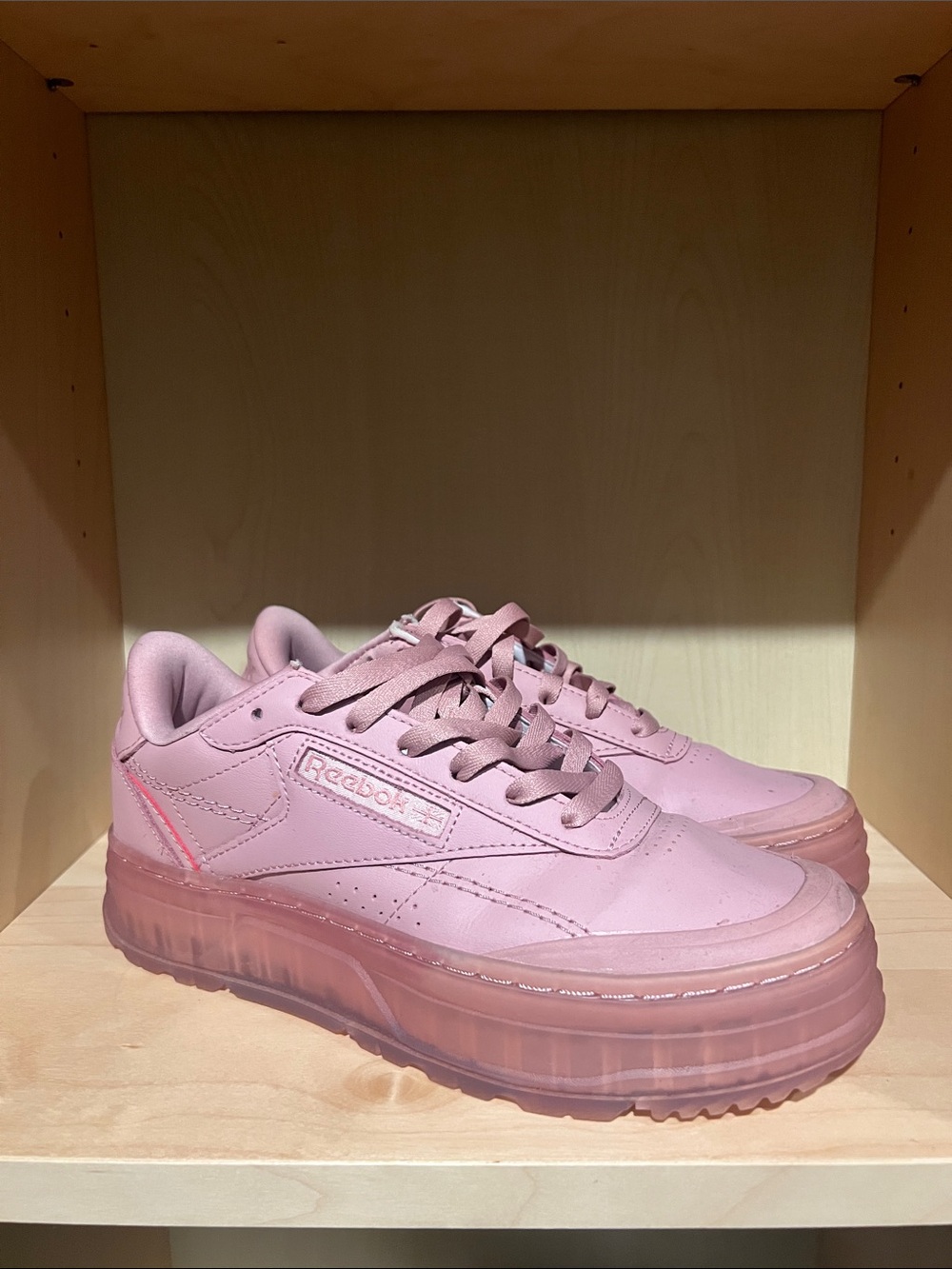 Reebok Pink Elevated Platform Sneakers